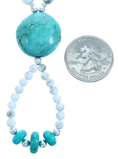 Sterling Silver And Multicolor Southwest Bead Necklace SX115085
